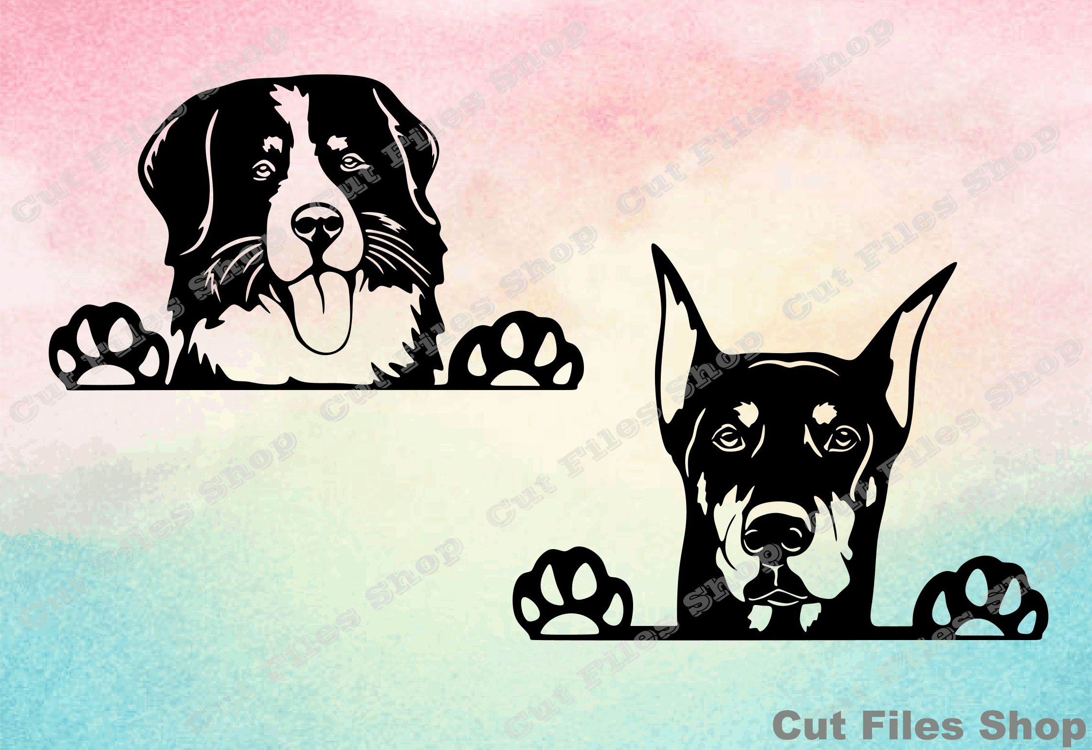 Many Dogs SVG Cut File for Cricut, Dog Clipart (900529)