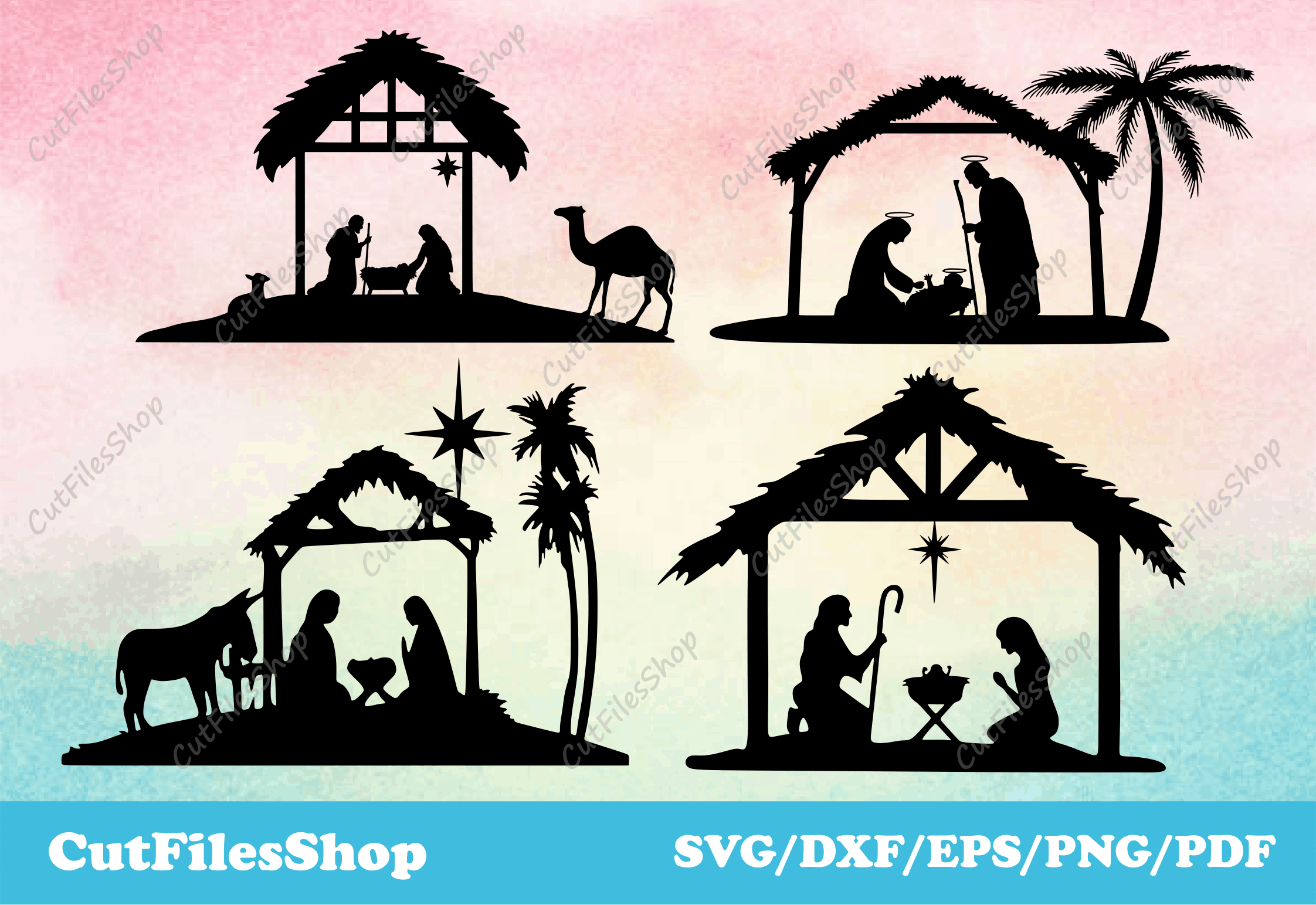 nativity scene silhouette png