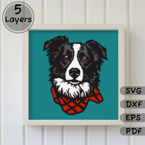 3D Border Collie Shadow Box Layered SVG For Cricut, DXF for Laser Cut, Cardstock Craft, Home Decor Diy, Multilayer PaperCut, 3D Light Box Crafts - Cut Files Shop