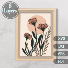 Load image into Gallery viewer, 3D Flowers Shadow Box Templates, 3D flowers Layered Svg, 3D Paper craft, Svg for Cricut, Dxf for Silhouette, Dxf For Laser - Cut Files Shop
