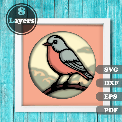 3D Layered Bird Shadow Box Template, Multilayer SVG for Cricut, DXF for Silhouette, Home Decor DIY, Papercut Art, Unique Gift - Cut Files Shop