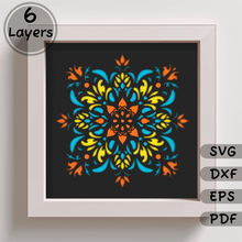 Load image into Gallery viewer, 3D Mandala Shadow Box, Layered Mandala Svg for Cricut, Multilayer Paercut, Dxf for Silhouette - Cut Files Shop
