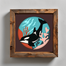 Load image into Gallery viewer, 3D Orca Shadow Box Templates, Layered svg files for Cricut, Silhouette Dxf, Multilayer, Laser cut - Cut Files Shop
