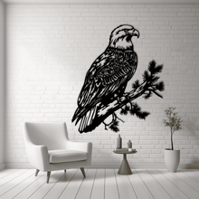 Load image into Gallery viewer, Bald Eagle Sitting on Branch SVG for Cricut &amp; CNC Projects
