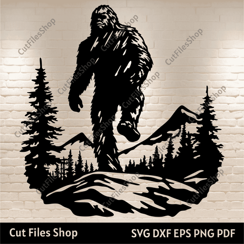 Bigfoot Svg for Cricut, Silhouette & Glowforge, Dxf Bigfoot For Laser & Plasma Cutting, Download digital cut files in Cut FIles Shop