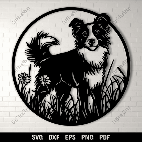 Border Collie SVG DXF Files for Cricut, Silhouette, and CNC Projects