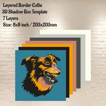 Load image into Gallery viewer, Border Collie Paper Light Box SVG, Home Decor DIY, Cardstock SVG, Unique Gift DIY, Instant Download
