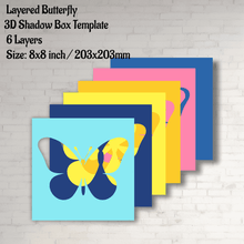 Load image into Gallery viewer, Butterfle Multilayer Dxf for laser cutting, paper craft 3d layered, butterfly svg for cricut, glowforge, vinyl cutting, Download 3d shadow box Template
