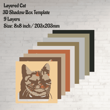 Load image into Gallery viewer, Multilayer Cat, Create unigue Home decor  with our Layered cut files, Svg for Cricut, Silhouette, Cutting Machines, Laser, Glowforge - Download Now!
