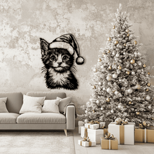 Load image into Gallery viewer, Creative Christmas Cat SVG, Santa Hat Sublimation, Cutting Files for Cricut &amp; Silhouette, Christmas Plywood Decor DIY, Cut files Shop
