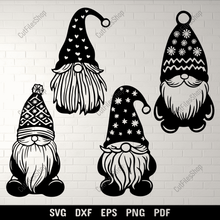 Load image into Gallery viewer, Christmas Gnomes SVG for Cricut Projects, DXF for CNC Cutting, DIY Home Decor, Sublimation Design
