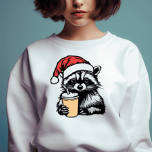 Load image into Gallery viewer, Christmas Raccoon Cutting Files, SVG for Cricut &amp; Silhouette, Sublimation PNG, Perfect for DIY Christmas Gifts, Holiday T-shirt Design
