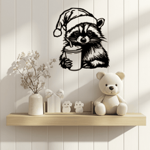 Load image into Gallery viewer, Christmas Raccoon SVG &amp; Cutting Files, PNG for Sublimation, Cricut &amp; Silhouette, DIY Christmas Gift, Crafts and Nursery Decor ideas
