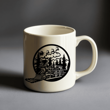 Load image into Gallery viewer, Polar Express Train SVG, Santa Sleigh Cutting Files for Cricut &amp; Glowforge, DXF for Winter Scene CNC, Christmas Mug Design
