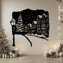 Load image into Gallery viewer, Winter Scene Christmas Town SVG, Cut Files for Cricut, CNC DXF, Laser Engraving, Sublimation Art
