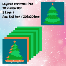 Load image into Gallery viewer, Christmas Tree 3D Layered SVG, Cricut Cutting Files, CNC DXF Template, Shadow Box Design
