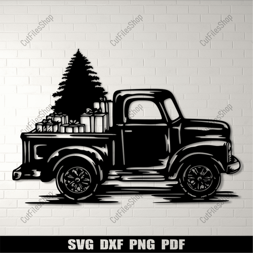 Customizable Christmas Truck SVG: Print, Cut, and Sublimate