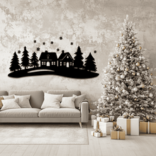 Load image into Gallery viewer, Christmas Village DXF for Laser Cutting, Sublimation Winter Scene
