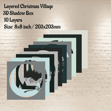 Load image into Gallery viewer, 3d Christmas village multilayer svg fir Cricut, Silhouette Studio, Dxf for Laser cutting Plywood, Christmas Gift DIY
