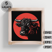 Load image into Gallery viewer, 3D Layered Cow Head Papercut SVG, Shadow Box DIY, Cricut Silhouette Svg Files, Unique Home Decor - Cut Files Shop
