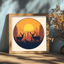 Load image into Gallery viewer, Deer Family SVG for Cricut and Laser Cutting – Layered 3D Shadow Box Design, DIY Nursery decor
