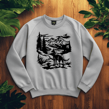 Load image into Gallery viewer, German Shepherd Mountain Scene DXF, CNC &amp; Laser Cut Files, SVG for Cricut, DTF print for Sweatshirt
