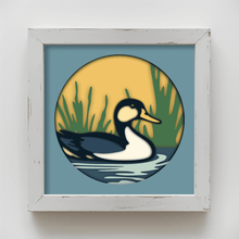 Load image into Gallery viewer, Eider Duck 3D SVG | Multilayer Shadow Box Template, DIY Home Decor
