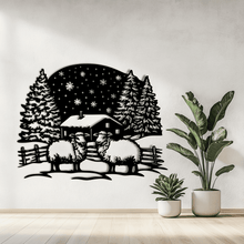 Load image into Gallery viewer, Christmas Sheep SVG &amp; Farm Scene, Cutting Files for Cricut &amp; Glowforge, DXF for CNC, Perfect for DIY Sublimation Art, Christmas Wall decor
