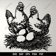 Load image into Gallery viewer, Farm Fresh Eggs SVG &amp; DXF – Cricut, CNC &amp; Laser Cut Files
