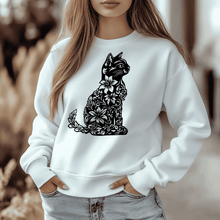 Load image into Gallery viewer, Decorative Cat SVG Cut File – Cricut, CNC, Laser &amp; T-shirt Design
