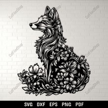 Load image into Gallery viewer, Floral Fox SVG for Sublimation, Laser Cutting, Cricut &amp; Silhouette Designs
