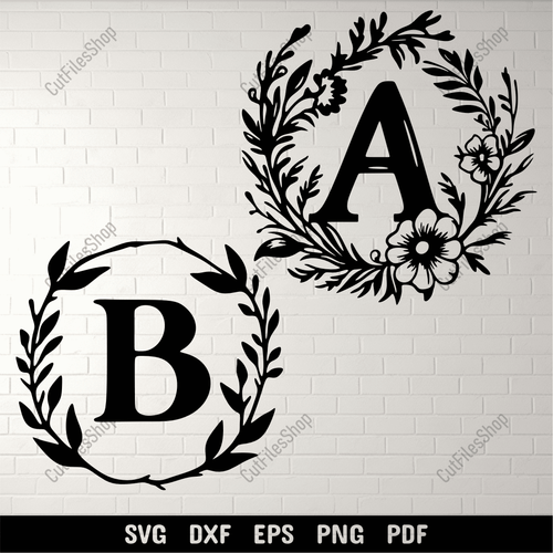 Floral Monogram SVG for Cricut & Silhouette – Sublimation & Laser Engraving Files