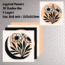 Load image into Gallery viewer, 3D Flowers Shadow Box, Layered Svg for Cricut &amp; CNC, Multilayer Paper Craft Design
