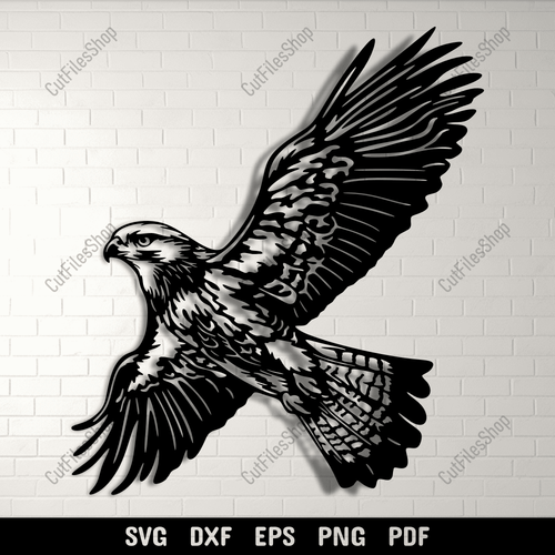 Hawk SVG Cut Files, Cricut & Silhouette Projects, CNC DXF, T-Shirt Design