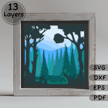 Load image into Gallery viewer, Forest 3D Layered Svg For Cricut &amp; Silhouette, 3D Shadow Box Template
