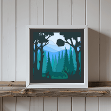 Load image into Gallery viewer, Forest 3D Shadow Box Template for Cricut &amp; Silhouette - Instant Download
