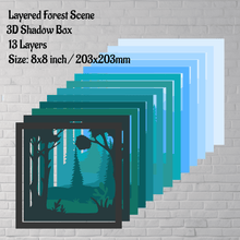 Load image into Gallery viewer, Forest Multilayer Svg, 3D shadow Box Crafts, glowforge cut files, cnc files for wood, Cut Files Shop - Instant Download
