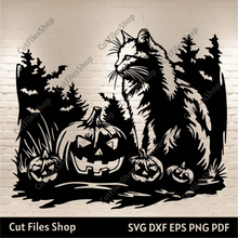 Load image into Gallery viewer, Cute Halloween Cat SVG for T-shirts &amp; Home Decor
