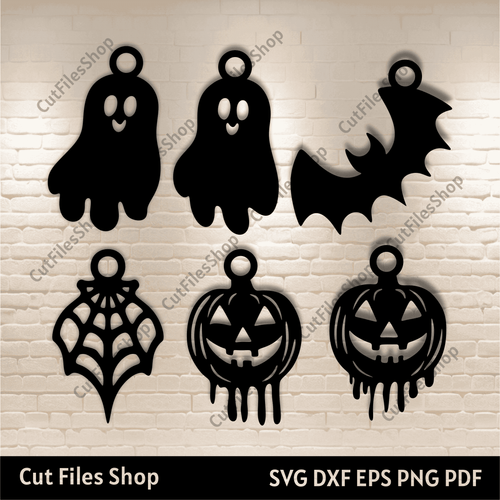 Halloween Earrings Dxf for Laser Cutting, Wood Earring Svg, Wood Jewelry Svg, Halloween gift DIY