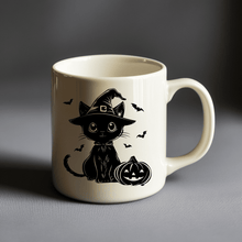 Load image into Gallery viewer, Spooky Halloween: Cat and Pumpkin SVG for Cricut, Halloween Mug Design
