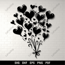 Load image into Gallery viewer, Heart Balloons DXF for CNC &amp; Laser Cutting, SVG for Cricut, DIY Birthday Decor, Sublimation Design
