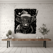 Load image into Gallery viewer, SVG PNG DXF Christmas Highland Cow for Cricut, Silhouette, Glowforge &amp; CNC - Ideal for T-Shirt Sublimation Design, Christmas Wall decor
