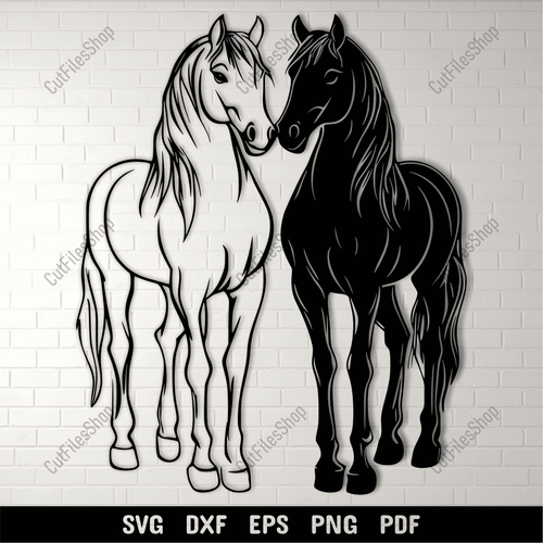 Horses SVG Cutting Files for Cricut and Silhouette, DXF for CNC, Sublimation Design