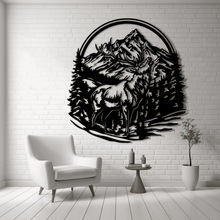 Load image into Gallery viewer, Howling Deer Laser Cutting DXF, SVG for Silhouette, Sublimation Design, DIY Wall Decor
