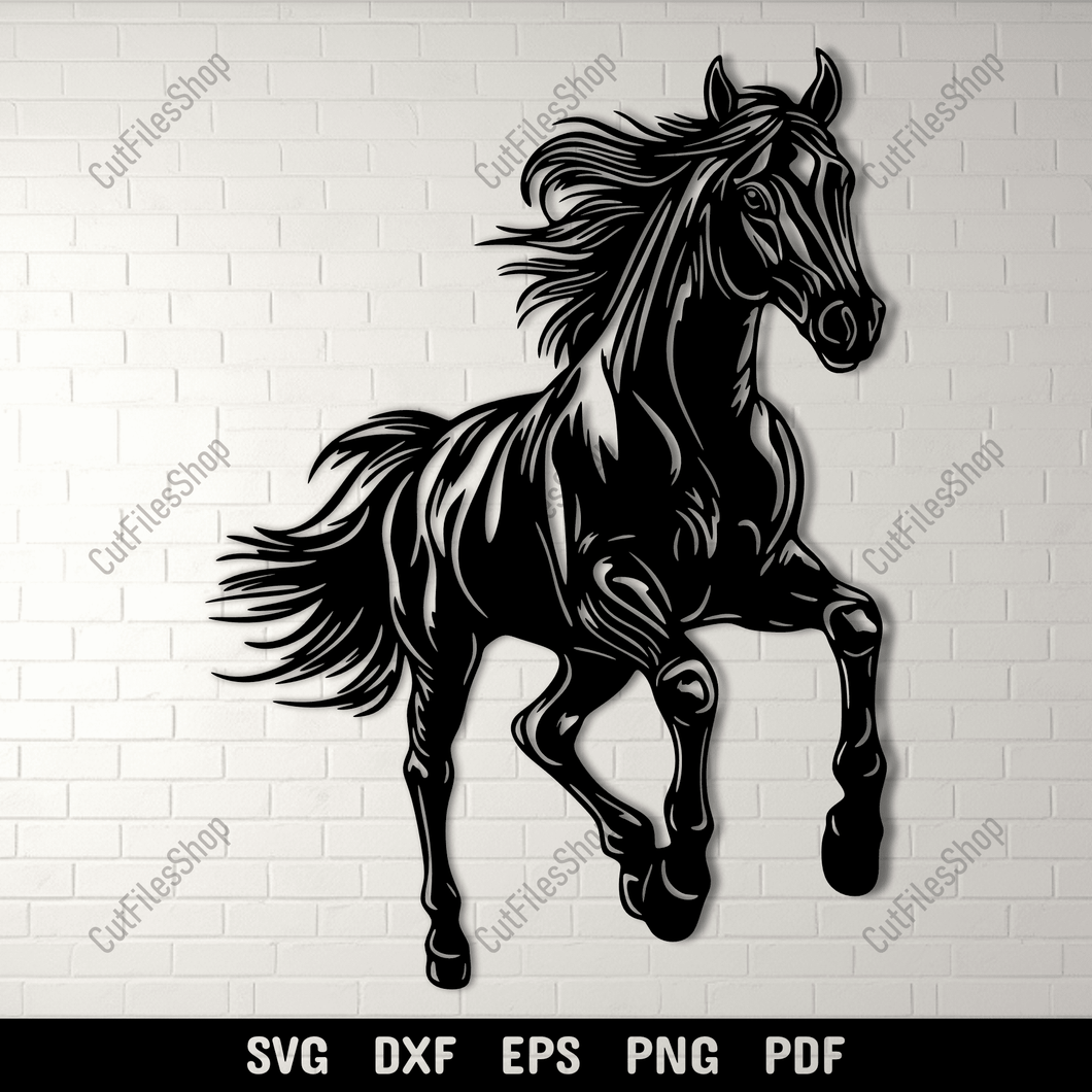 Jumping Horse DXF SVG Files for CNC, Laser Cutting, and Cricut Projects