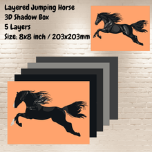 Load image into Gallery viewer, Jumping Horse SVG &amp; DXF – 3D Layered Design for Cricut, CNC, and Shadow Box
