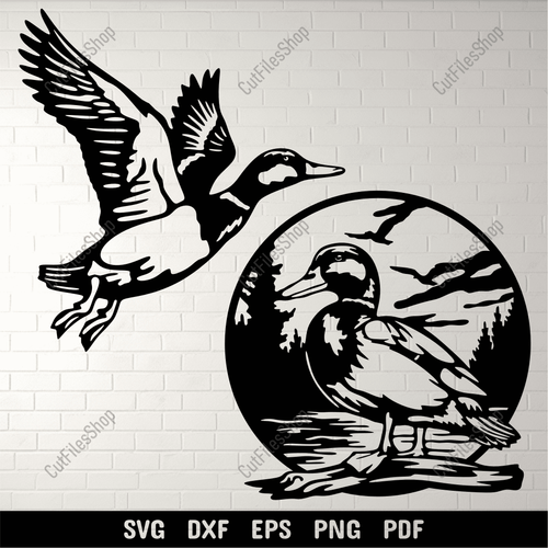 Mallard Duck SVG for Cricut & Silhouette – DXF for CNC & Vinyl Cutting