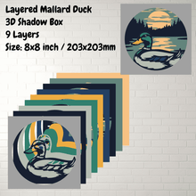 Load image into Gallery viewer, Multilayer Mallard Duck Design, Shadow Box SVG, DXF for Laser and Cricut Projects
