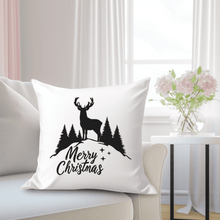 Load image into Gallery viewer, Merry Christmas Reindeer SVG, DXF for CNC Laser &amp; Glowforge, Cricut &amp; Silhouette Cut Files, DIY Holiday Decoration, Christmas Pillow Design
