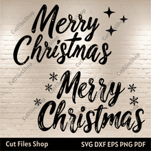 Load image into Gallery viewer, Merry Christmas SVG, Cut Files for Cricut &amp; Glowforge, Sublimation Design, DXF for Laser Engraving, Digital Download
